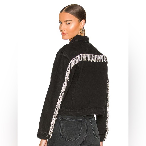 SUPERDOWN RHINESTONE FRINGE DENIM JACKET TAGS ON - Picture 1 of 6